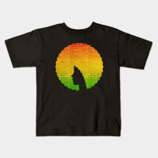 Afro Hair Woman with African Rasta Colors, Black History Kids T-Shirt
