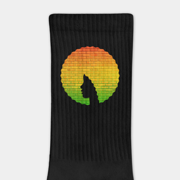 Afro Hair Woman with African Rasta Colors, Black History by logiamerch