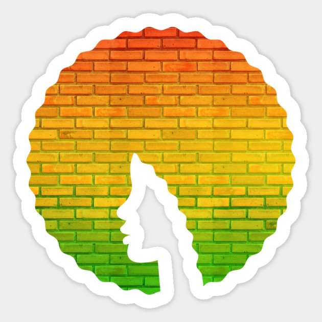 Afro Hair Woman with African Rasta Colors, Black History Sticker by logiamerch