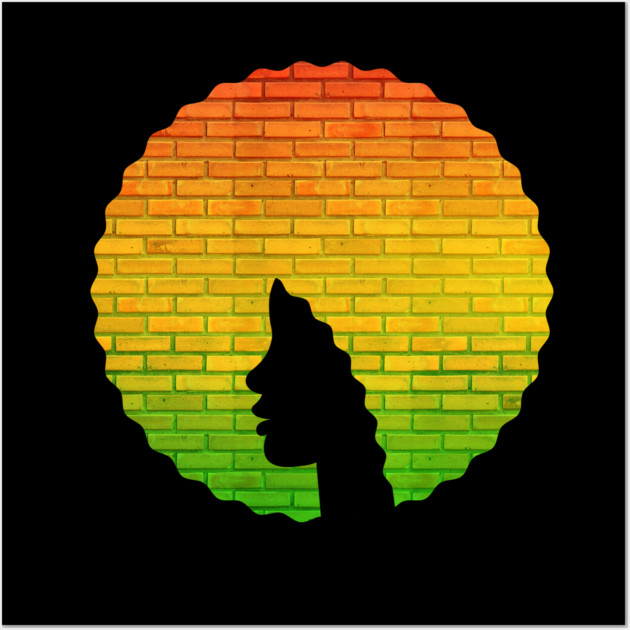 Afro Hair Woman with African Rasta Colors, Black History Wall Art by logiamerch
