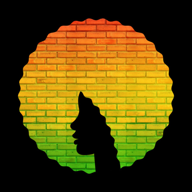 Afro Hair Woman with African Rasta Colors, Black History by logiamerch