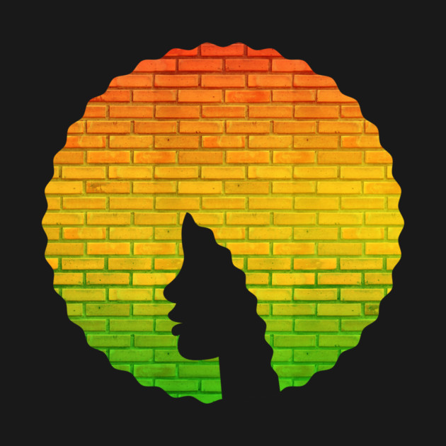 Afro Hair Woman with African Rasta Colors, Black History by logiamerch