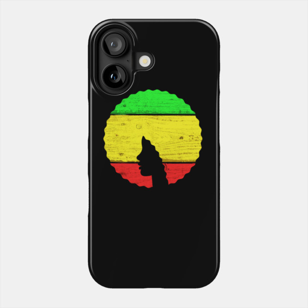 Afro Hair Woman with African Rasta Colors, Black History Phone Case by logiamerch