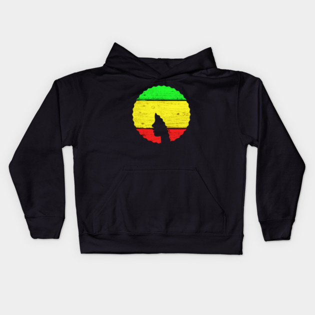 Afro Hair Woman with African Rasta Colors, Black History Kids Hoodie by logiamerch