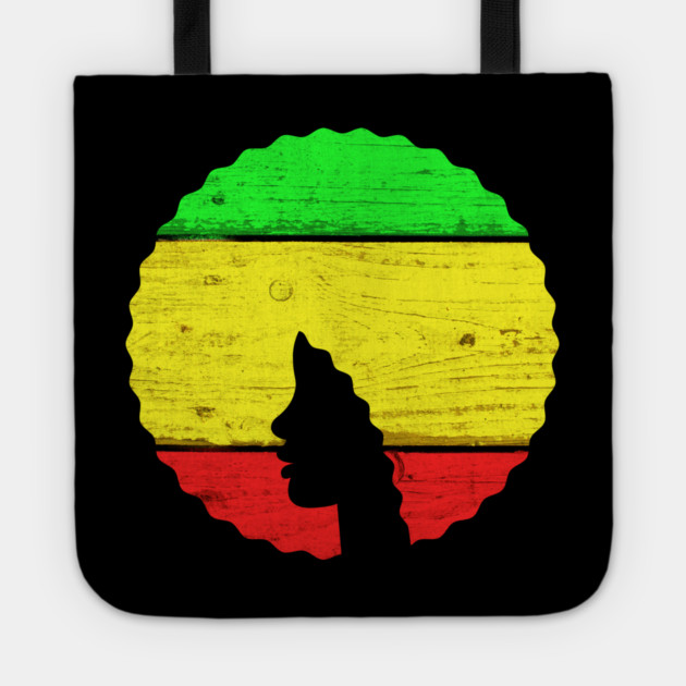 Afro Hair Woman with African Rasta Colors, Black History Tote by logiamerch