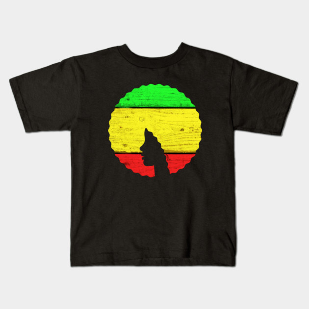 Afro Hair Woman with African Rasta Colors, Black History Kids T-Shirt by logiamerch