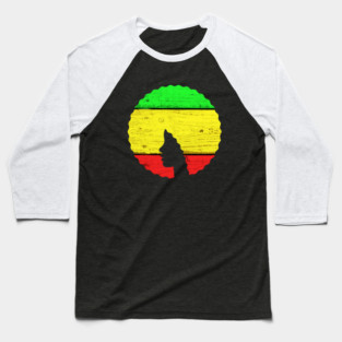 Afro Hair Woman with African Rasta Colors, Black History Baseball T-Shirt