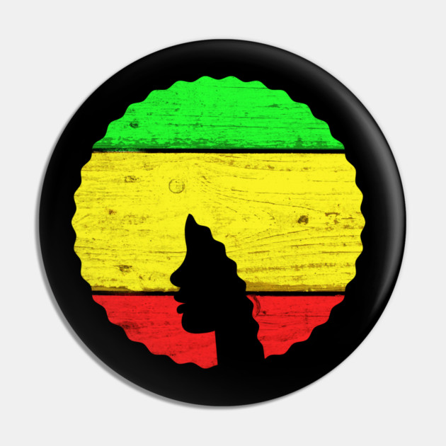 Afro Hair Woman with African Rasta Colors, Black History Pin by logiamerch