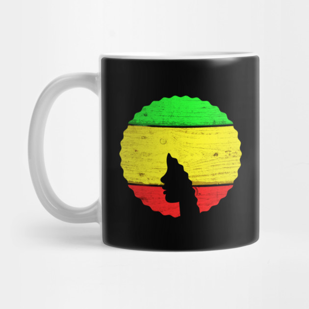 Afro Hair Woman with African Rasta Colors, Black History by logiamerch
