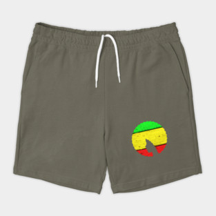 Afro Hair Woman with African Rasta Colors, Black History Shorts