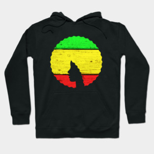 Afro Hair Woman with African Rasta Colors, Black History Hoodie