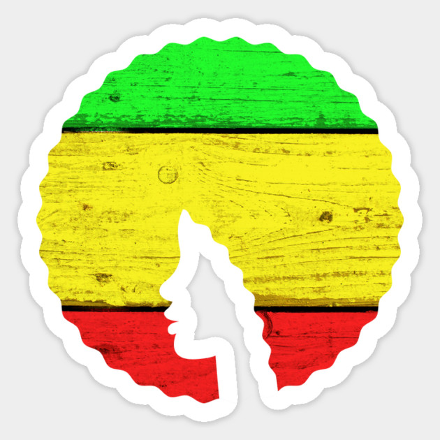 Afro Hair Woman with African Rasta Colors, Black History Sticker by logiamerch
