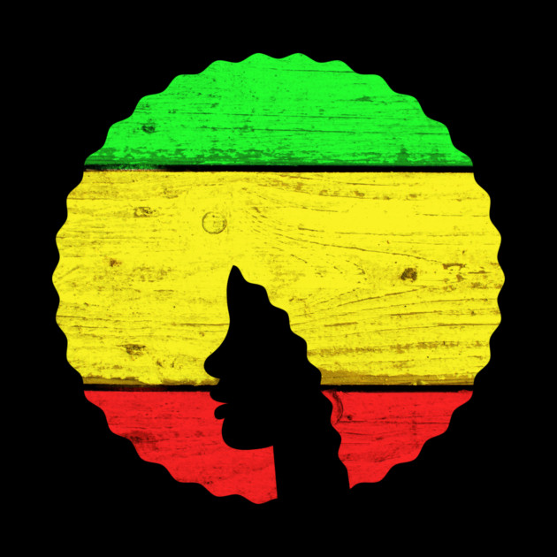 Afro Hair Woman with African Rasta Colors, Black History by logiamerch
