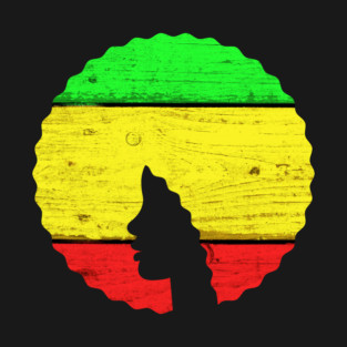 Afro Hair Woman with African Rasta Colors, Black History T-Shirt