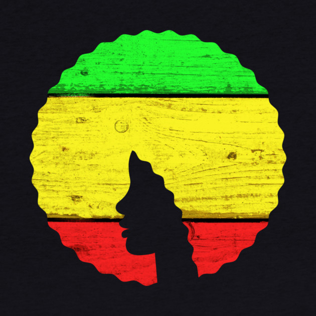 Afro Hair Woman with African Rasta Colors, Black History by logiamerch