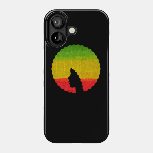 Afro Hair Woman with African Rasta Colors, Black History Phone Case by logiamerch