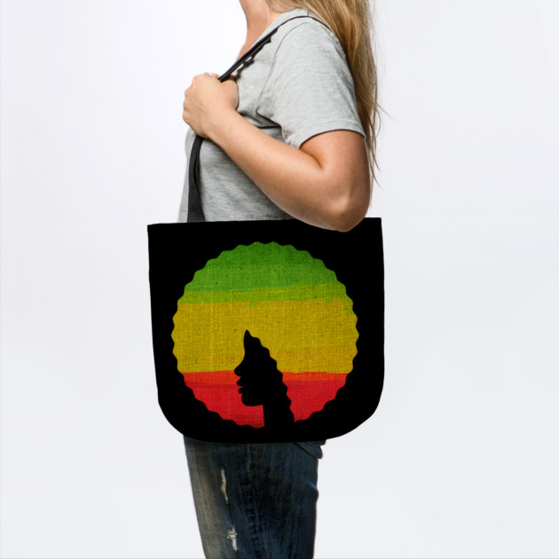 Afro Hair Woman with African Rasta Colors, Black History by logiamerch
