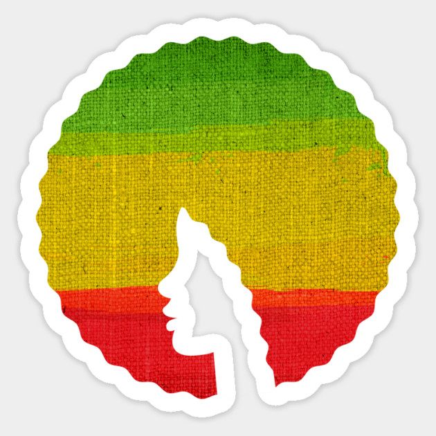 Afro Hair Woman with African Rasta Colors, Black History Sticker by logiamerch
