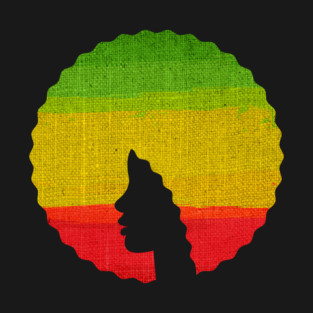 Afro Hair Woman with African Rasta Colors, Black History T-Shirt