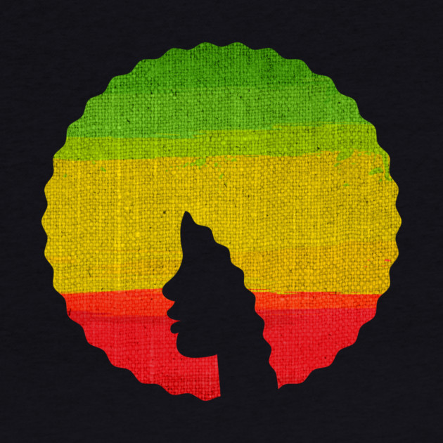 Afro Hair Woman with African Rasta Colors, Black History by logiamerch