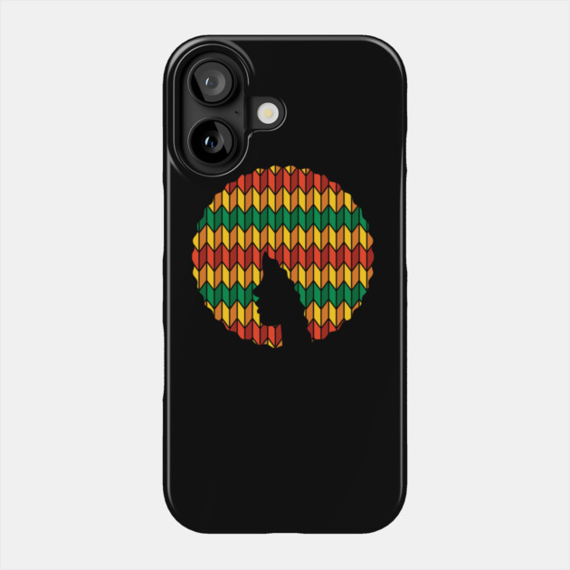 Afro Hair Woman with African Rasta Colors, Black History Phone Case by logiamerch