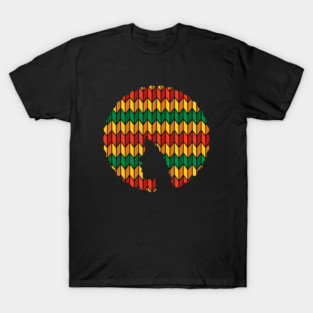 Afro Hair Woman with African Rasta Colors, Black History T-Shirt