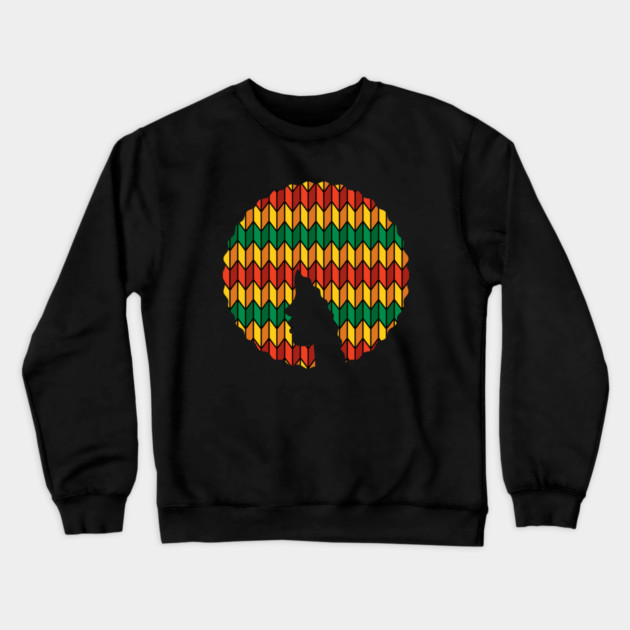 Afro Hair Woman with African Rasta Colors, Black History Crewneck Sweatshirt by logiamerch