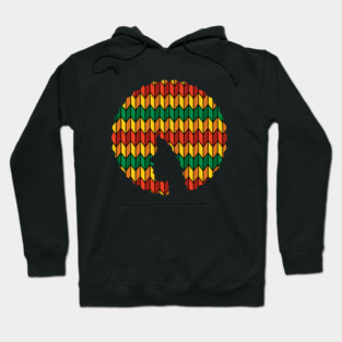 Afro Hair Woman with African Rasta Colors, Black History Hoodie