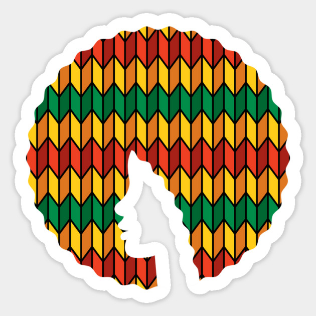 Afro Hair Woman with African Rasta Colors, Black History Sticker by logiamerch