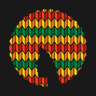 Afro Hair Woman with African Rasta Colors, Black History T-Shirt