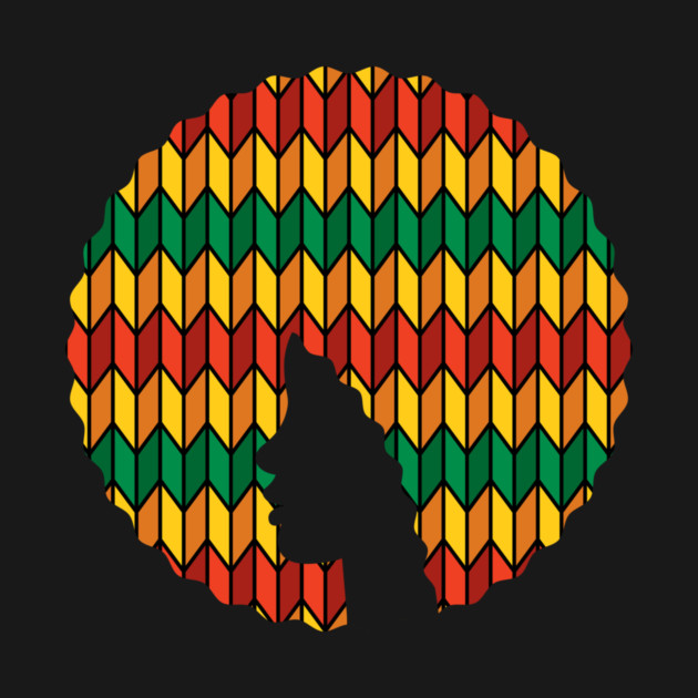 Afro Hair Woman with African Rasta Colors, Black History by logiamerch
