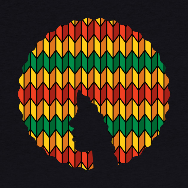 Afro Hair Woman with African Rasta Colors, Black History by logiamerch