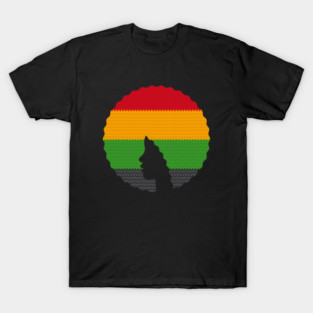 Afro Hair Woman with African Rasta Colors, Black History T-Shirt