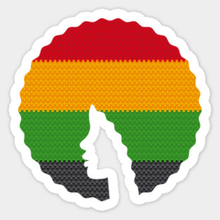 Afro Hair Woman with African Rasta Colors, Black History Magnet