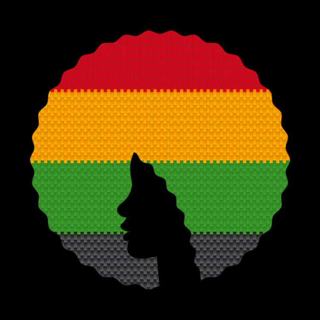 Afro Hair Woman with African Rasta Colors, Black History by logiamerch