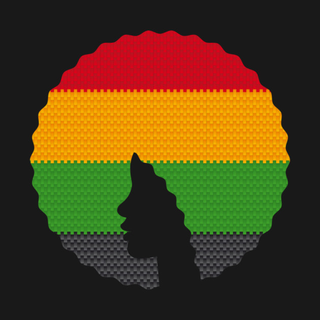 Afro Hair Woman with African Rasta Colors, Black History by logiamerch
