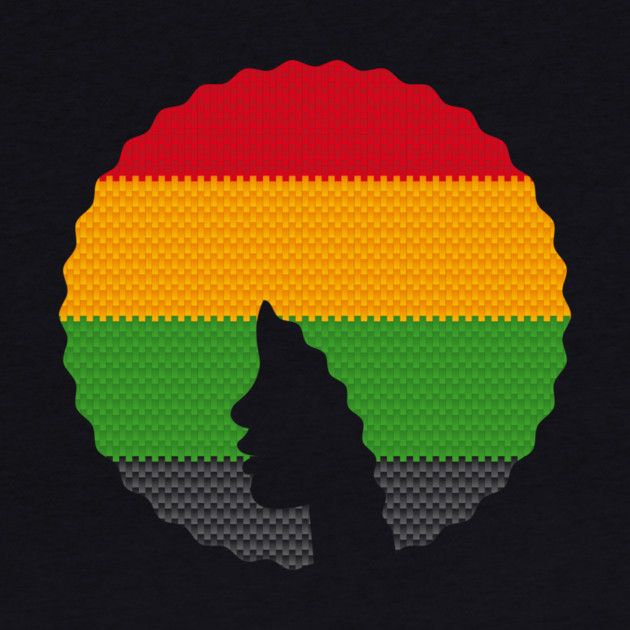 Afro Hair Woman with African Rasta Colors, Black History by logiamerch
