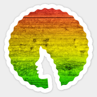 Afro Hair Woman with African Rasta Colors, Black History Sticker