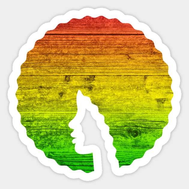 Afro Hair Woman with African Rasta Colors, Black History Sticker by logiamerch