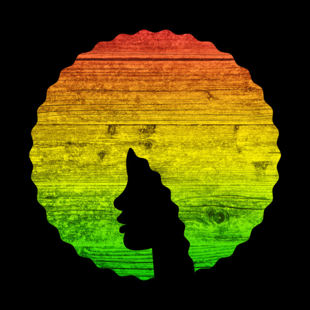 Afro Hair Woman with African Rasta Colors, Black History by logiamerch