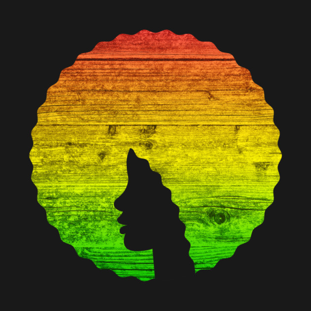 Afro Hair Woman with African Rasta Colors, Black History by logiamerch