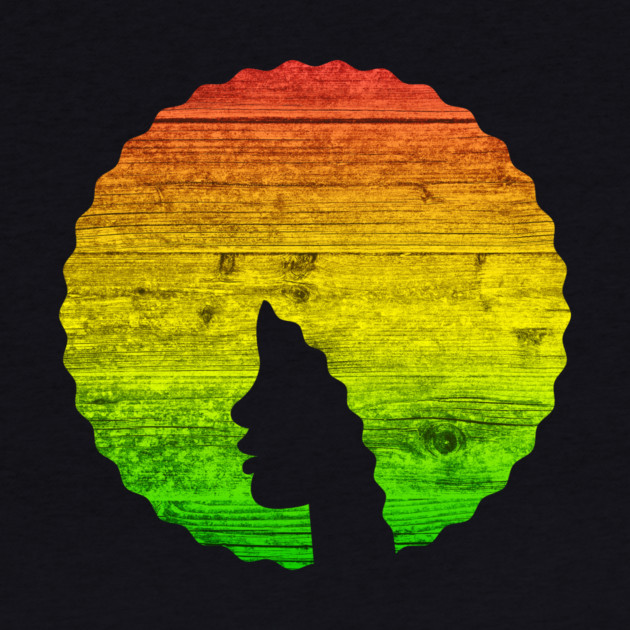 Afro Hair Woman with African Rasta Colors, Black History by logiamerch