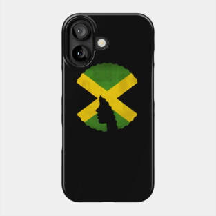 Afro Hair Woman with Jamaica Colors, Black History Phone Case