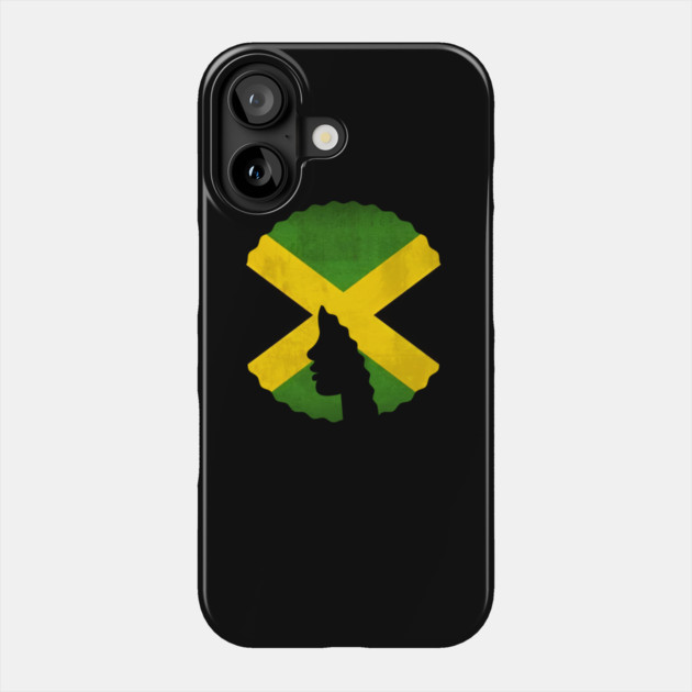 Afro Hair Woman with Jamaica Colors, Black History Phone Case by logiamerch