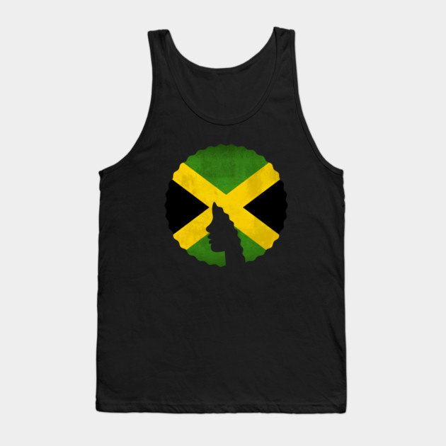 Afro Hair Woman with Jamaica Colors, Black History Tank Top by logiamerch