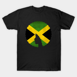 Afro Hair Woman with Jamaica Colors, Black History T-Shirt