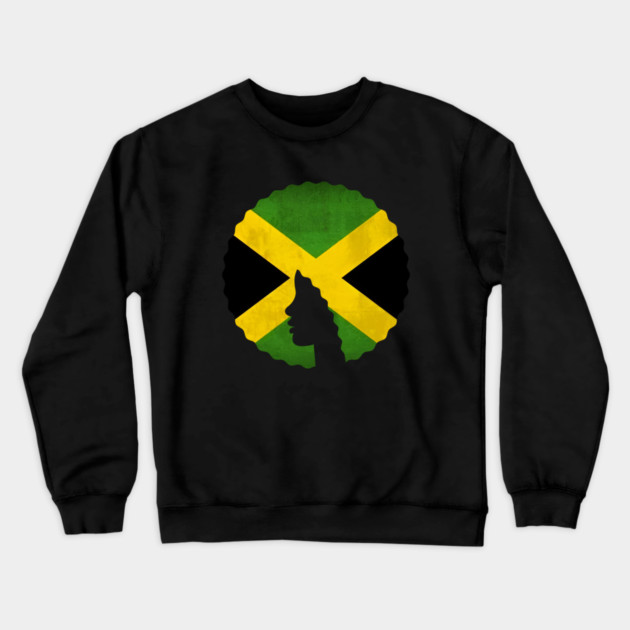 Afro Hair Woman with Jamaica Colors, Black History Crewneck Sweatshirt by logiamerch