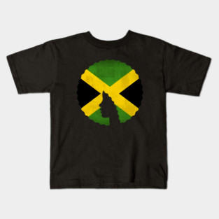 Afro Hair Woman with Jamaica Colors, Black History Kids T-Shirt