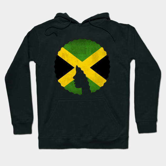 Afro Hair Woman with Jamaica Colors, Black History Hoodie by logiamerch