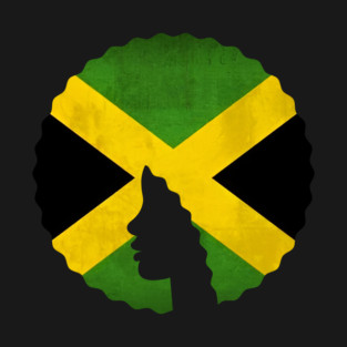 Afro Hair Woman with Jamaica Colors, Black History T-Shirt